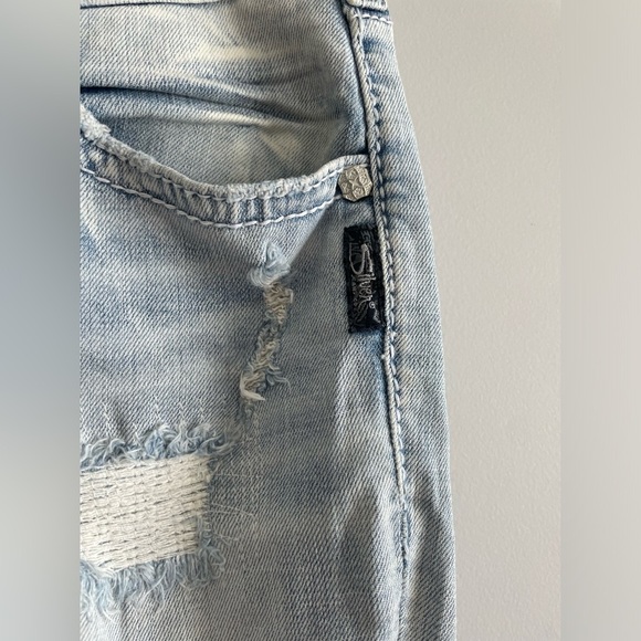 Silver Boyfriend Fit Western Glove Works Super Stretch Jeans - Picture 5 of 7